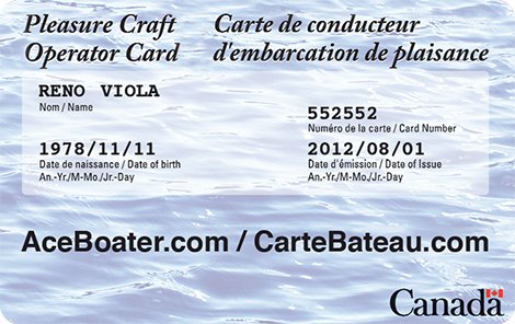 pleasure craft boating card Pleasure craft boating card