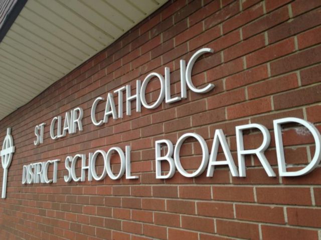 cahtolic school board sign 2