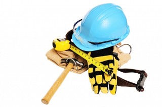 construction worker road work tools