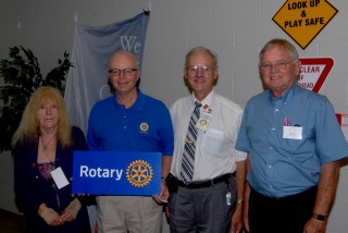 President Sussan Londry, District Governor Don Riddell, Secretary Herman Giethoorn, Past District Governor Keith Koke