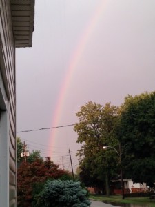 rainbow storm summer clouds