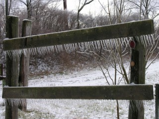 ice fence cold winter