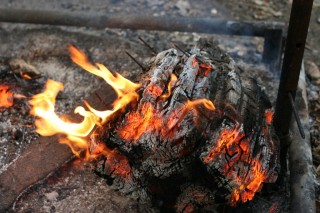 fire pit smoke flames