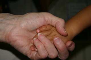 holding hands family