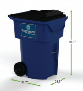 Example of one of the garbage totes.