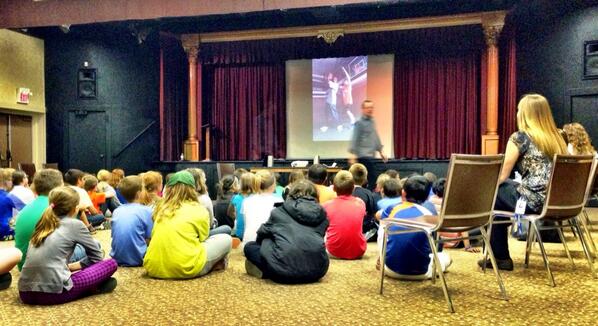 Eric Walters presents to 400 Wallaceburg students