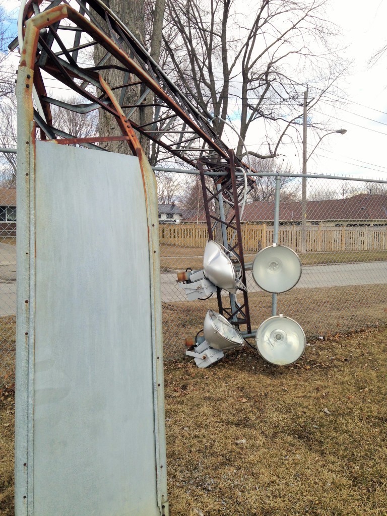 Light standard falls at Steinhoff Park