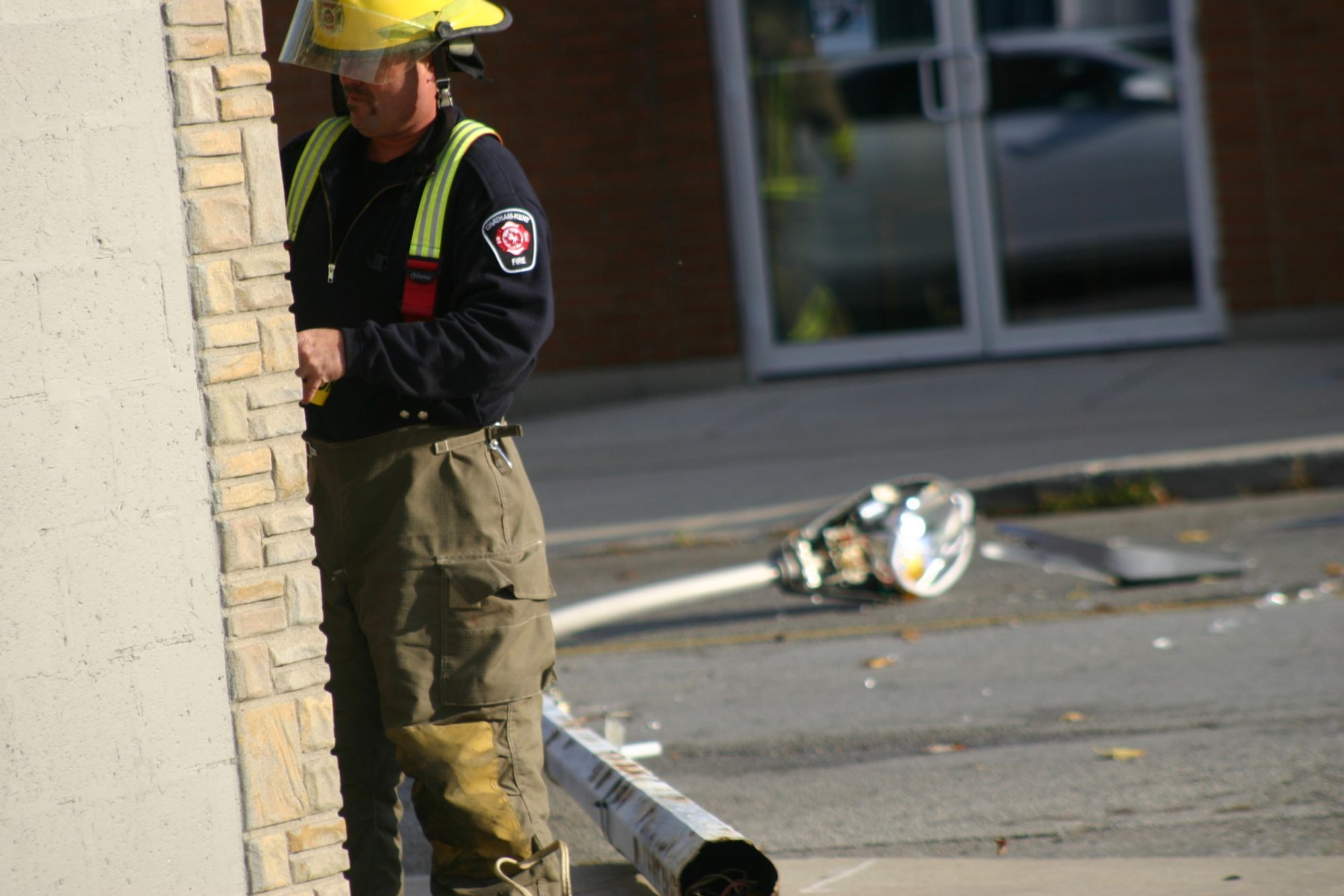 Downed street light in Wallaceburg