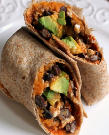 Black Bean, Avocado, Brown Rice, and Chicken Wrap
