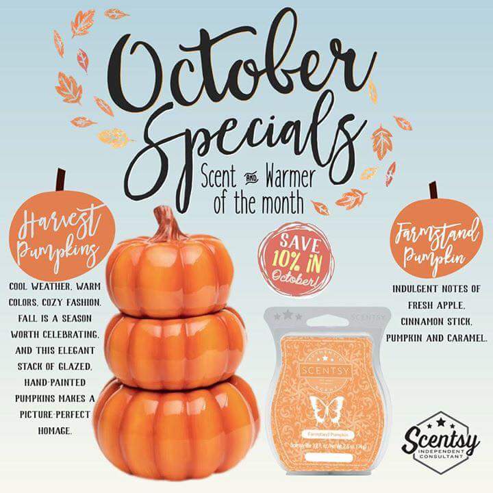 Scentsy's October Warmer and Scent of the Month!