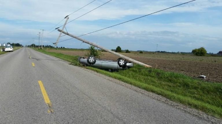 Man escapes injury after crash near Wallaceburg