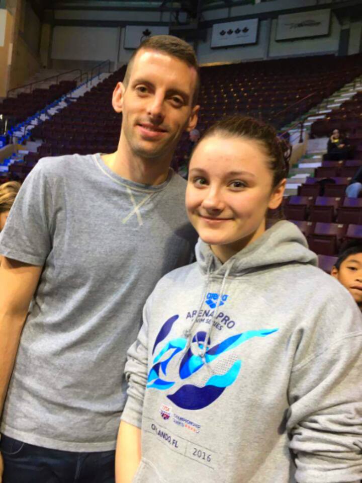 Canadian Olympic silver and bronze medalist Ryan Cochrane and Wallaceburg Madison Broad (Submitted photo)