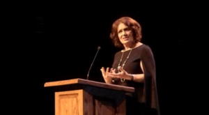 Trudeau during her speech (Tami Eagen)