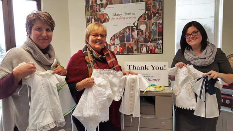 Wedding dresses made into ‘Angel Gowns’