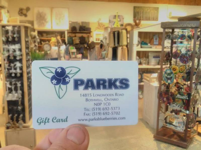 Win a 50 Gift Card from Park's Blueberries