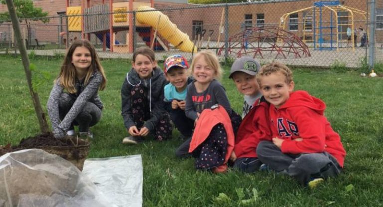 Tree planting at Sacred Heart in Port Lambton