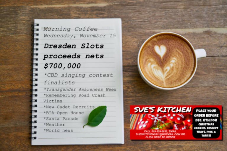 Dresden Slots proceeds, singing contest finalists, transgender awareness