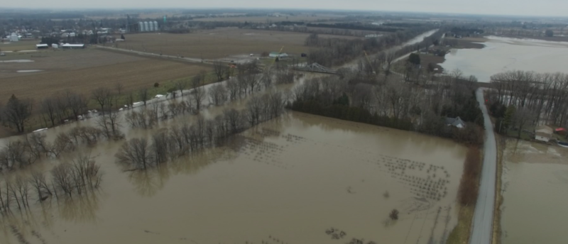 Drone footage of Thamesville flooding (See video)