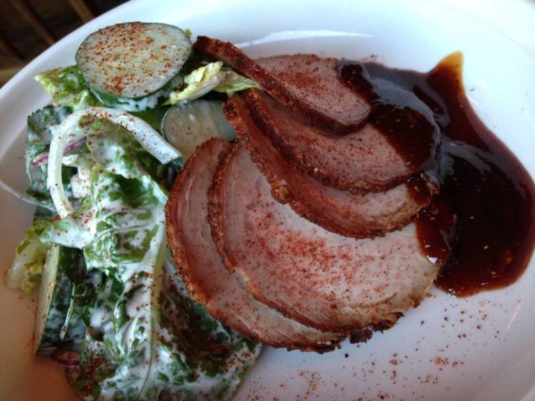 Roasted and chilled pork loin