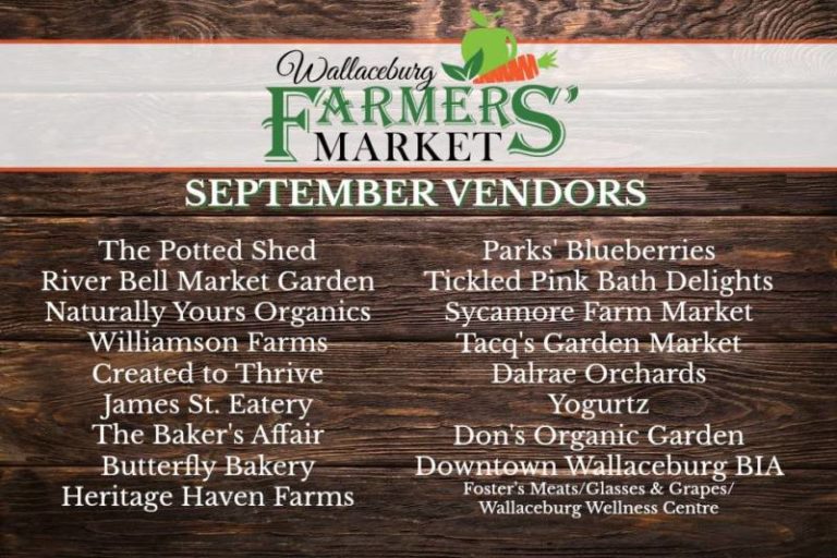 The Last Wallaceburg Farmers Market of 2018 is this Saturday!