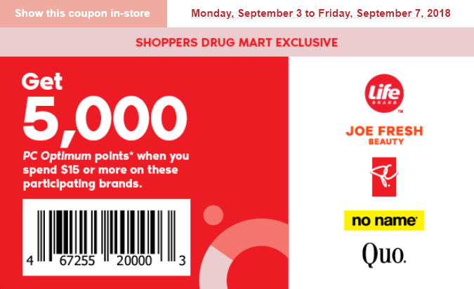 Shoppers Drug mart in Wallaceburg. Show this coupon in Store.