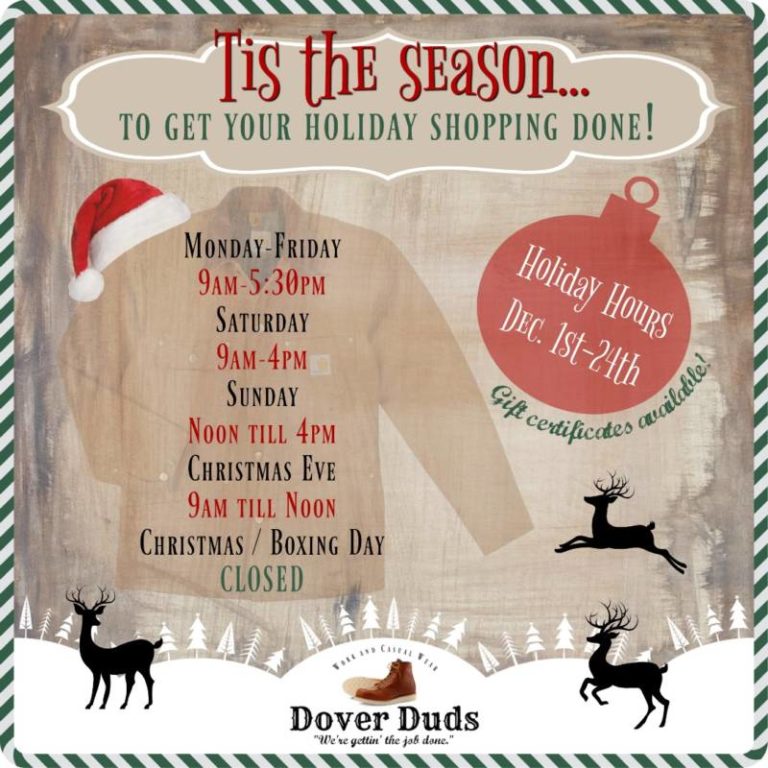 Do last minute shopping at Dover Duds