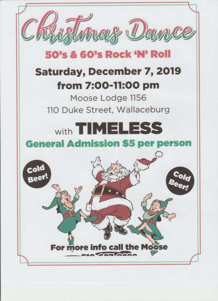 Christmas Dance tonight at the Moose Lodge!