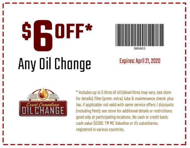 Stay In Your Car At Great Canadian Oil Change Coupon Details