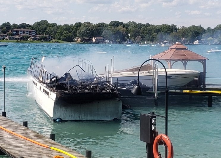 OPP assist U.S. Coast Guard after boat catches fire