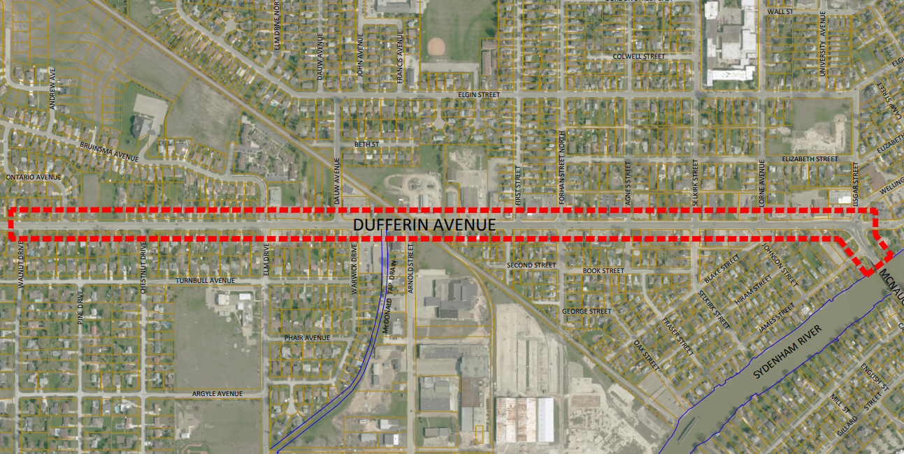 Rehabilitation of Dufferin Avenue in Wallaceburg being Rehabilitation of Dufferin Avenue in Wallaceburg being