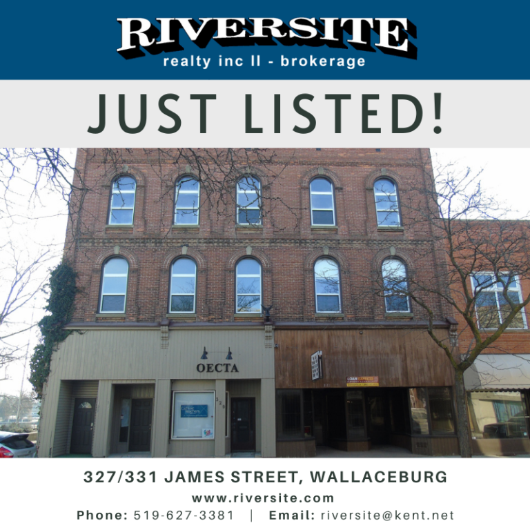 Just Listed with Riversite Realty – 327/331 James Street, Wallaceburg