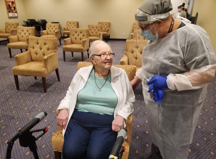 Oaks Retirement Village residents receive COVID-19 vaccine