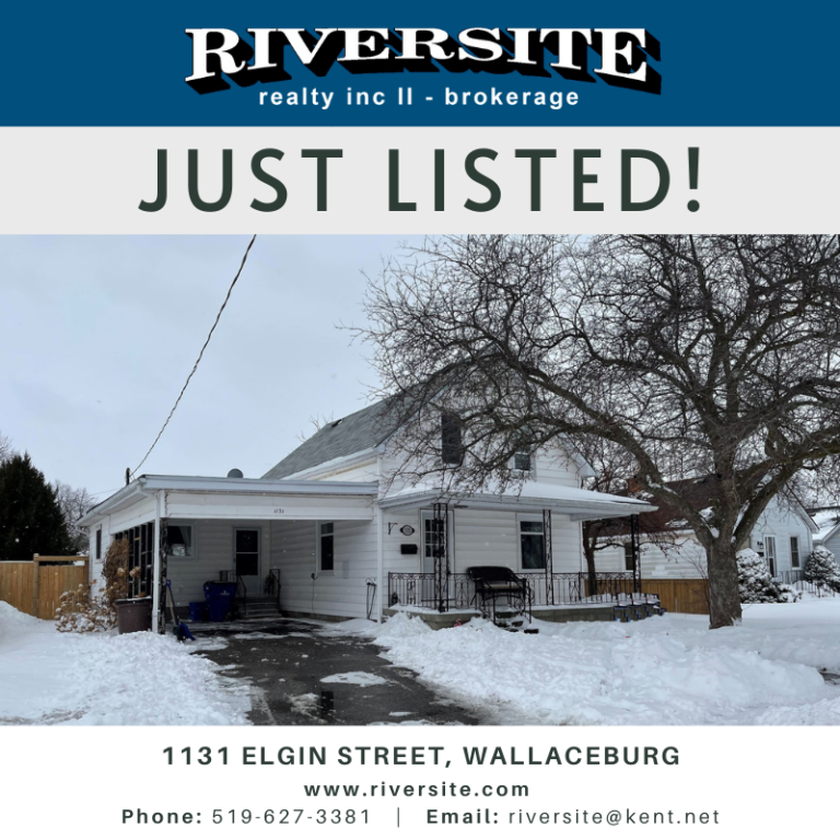 Just Listed with Riversite Realty – 1131 Elgin Street, Wallaceburg