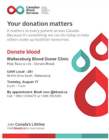 Tom & Al’s remind you of the Blood Donor Clinic in Wallaceburg