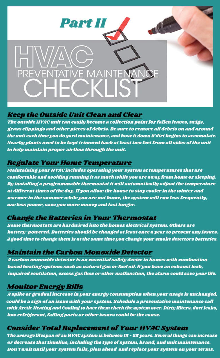 An HVAC Preventative Maintenance Checklist by Arctic Heating & Cooling…