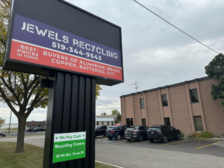 Jewels Recycling Inc. now located at 1419 Confederation Street in Sarnia