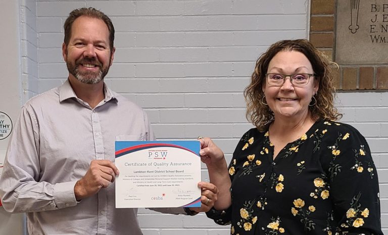 PSW program recognized for quality assurance at WDSS