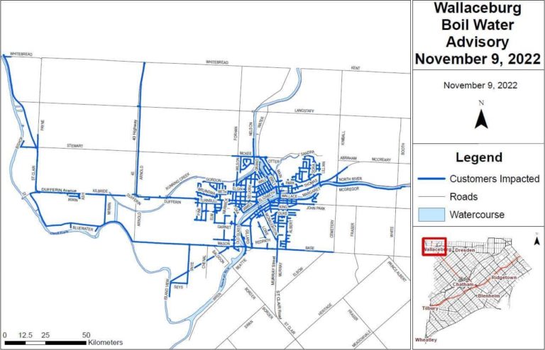 Boil water advisory remains in place across Wallaceburg, watermain repair complete