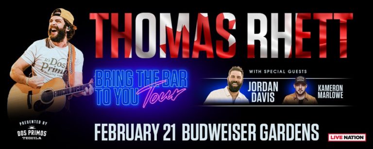 Thomas Rhett, Jordan Davis & Kameron Marlowe playing Budweiser Gardens on February 21