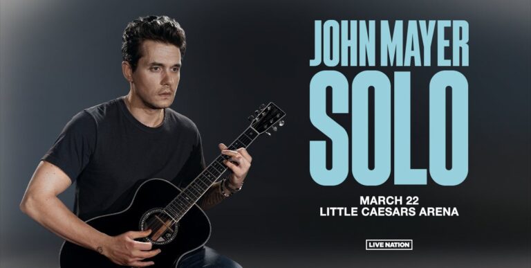 John Mayer playing solo acoustic set on March 22 at Little Caesars Arena