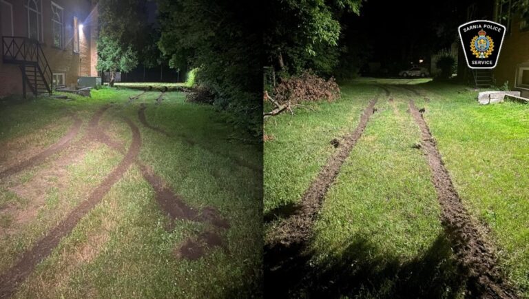 Lawn damaged by a vehicle at a religious institution, impaired driving charges laid