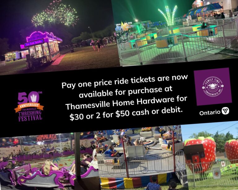 Ride tickets for Thamesville Threshing Festival