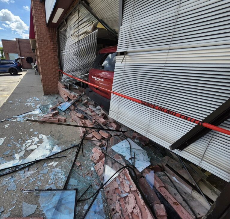 One person injured after vehicle strikes Sarnia business