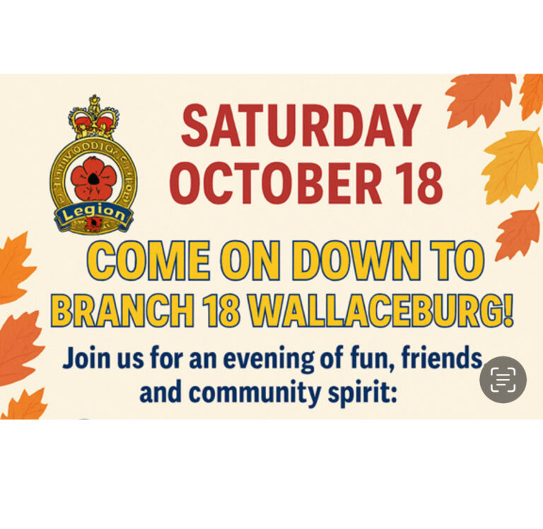 Branch 18 Wallaceburg Legion fun Oct 18th