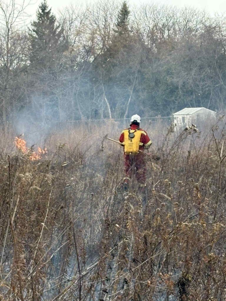 Walpole Island Fire Department contains field fire near homes