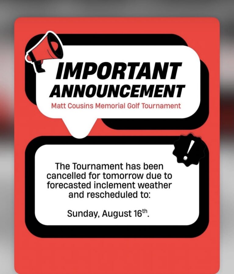 Matt Cousins Memorial golf tournament postponed- gathering at Glasstown