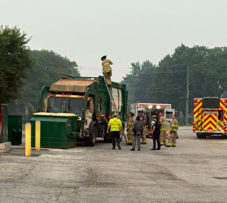 Sarnia firefighters rescue person trapped in garbage truck