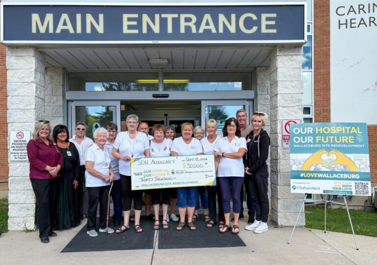Sydenham District Hospital Auxiliary completes $100,000 pledge to Wallaceburg hospital redevelopment