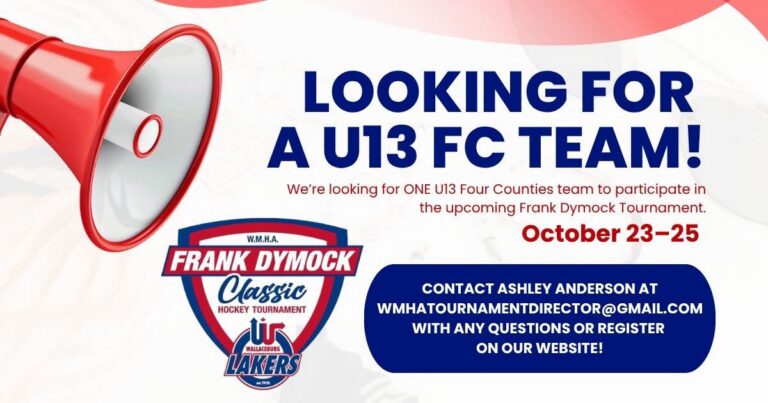 Wallaceburg Minor Hockey seeking one more U13 team for Frank Dymock Classic